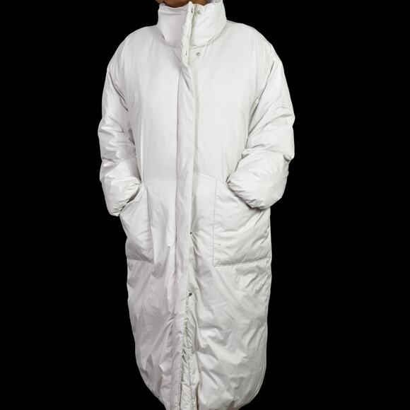 Frame Duvet Puffer Coat White Oversize Eggshell Packable Long Straps Bag Medium - Picture 13 of 16